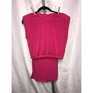 Express Pink Sleeveless Ruched Gathered Waist Crop Top XS with Matching Skirt